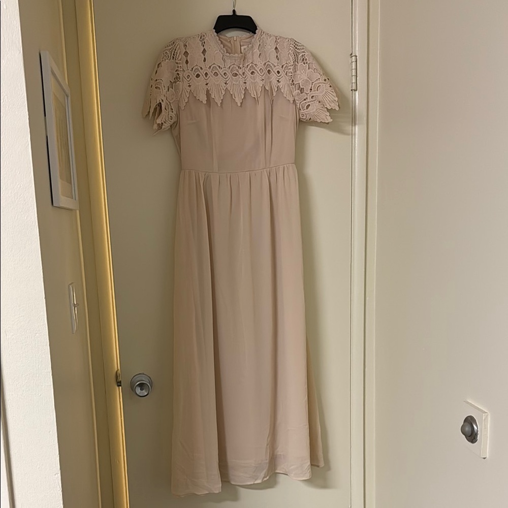 Roolee Cream Lace Maxi Dress